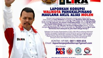 LSM LIRA Dorong KPK Periksa Wali Kota Pangkalpinang Molen terkait Koleksi Tas Istrinya Rp777,3 Juta