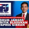 Forum Jamsos Sarankan Gibran Stop Pencitraan ke Sawah dan Pasar. JR: Rakyat Tagih Realisasi 19 Juta Lapangan Kerja